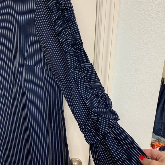 Luxology Blue Striped Midi Dress - Picture 3 of 7